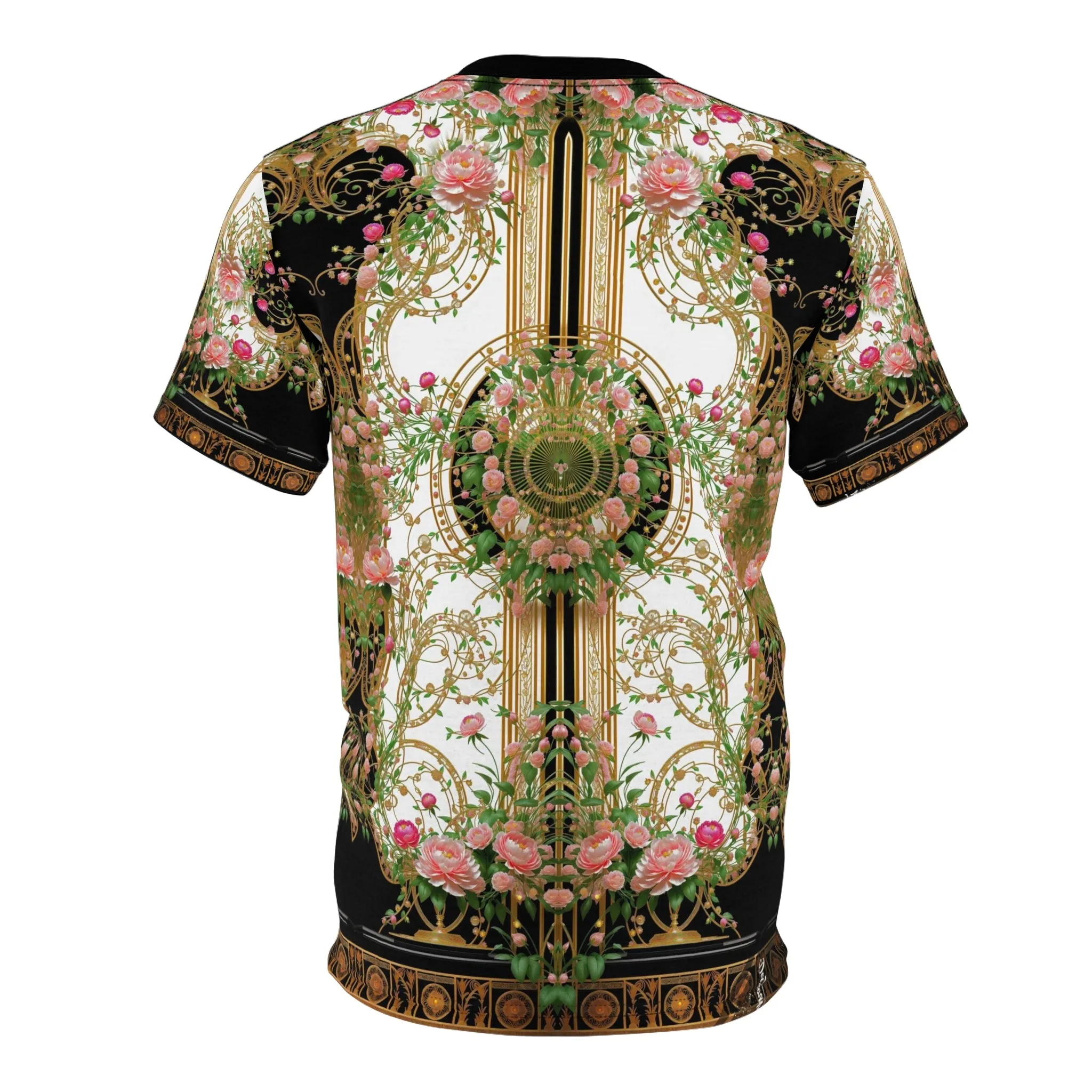 Decorative Floral T-Shirt Unisex Tee AOP T-Shirt Floral Print Tee Shirt Unisex Baroque Tshirt | D20207B