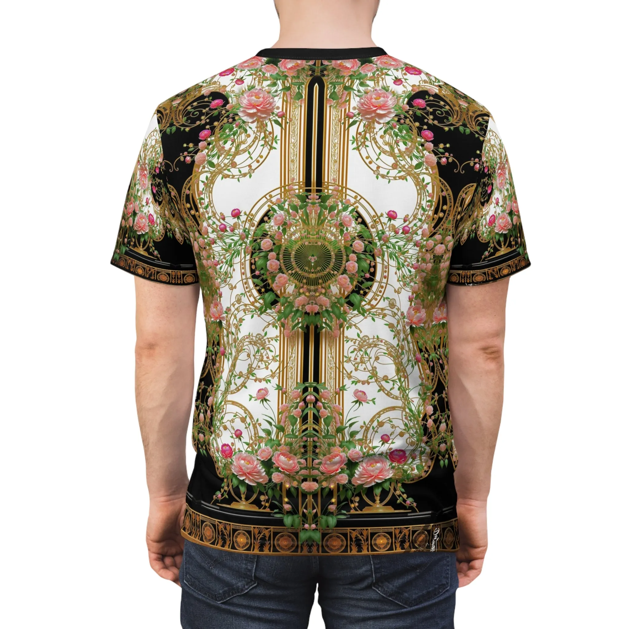 Decorative Floral T-Shirt Unisex Tee AOP T-Shirt Floral Print Tee Shirt Unisex Baroque Tshirt | D20207B