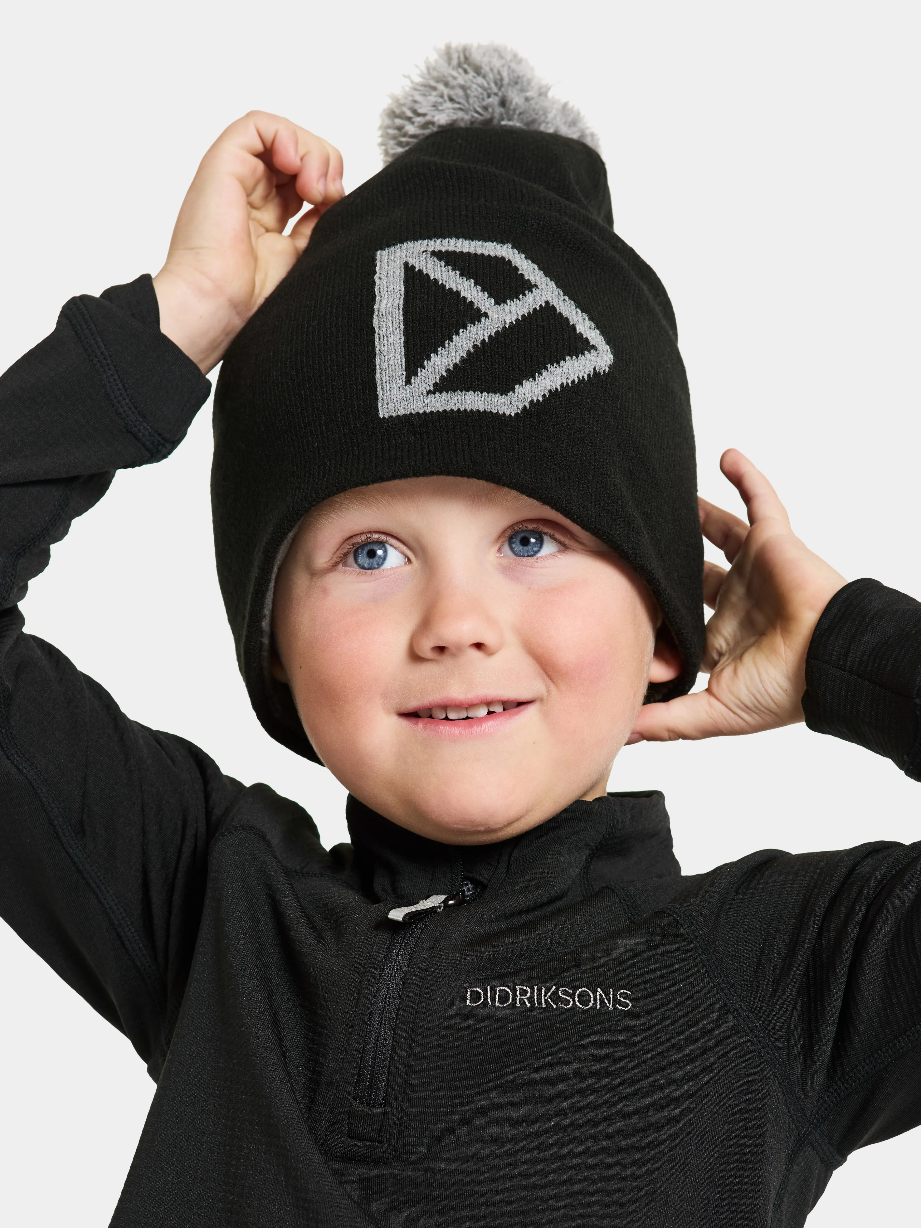 Didriksons Kids&#x27; Dropi Beanie Black | Buy Didriksons Kids&#x27; Dropi Beanie Black here | Outnorth