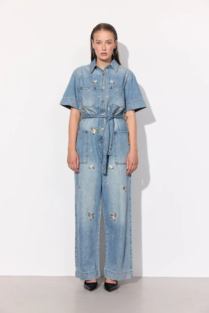 Dolly Denim Jumpsuit - Light Denim