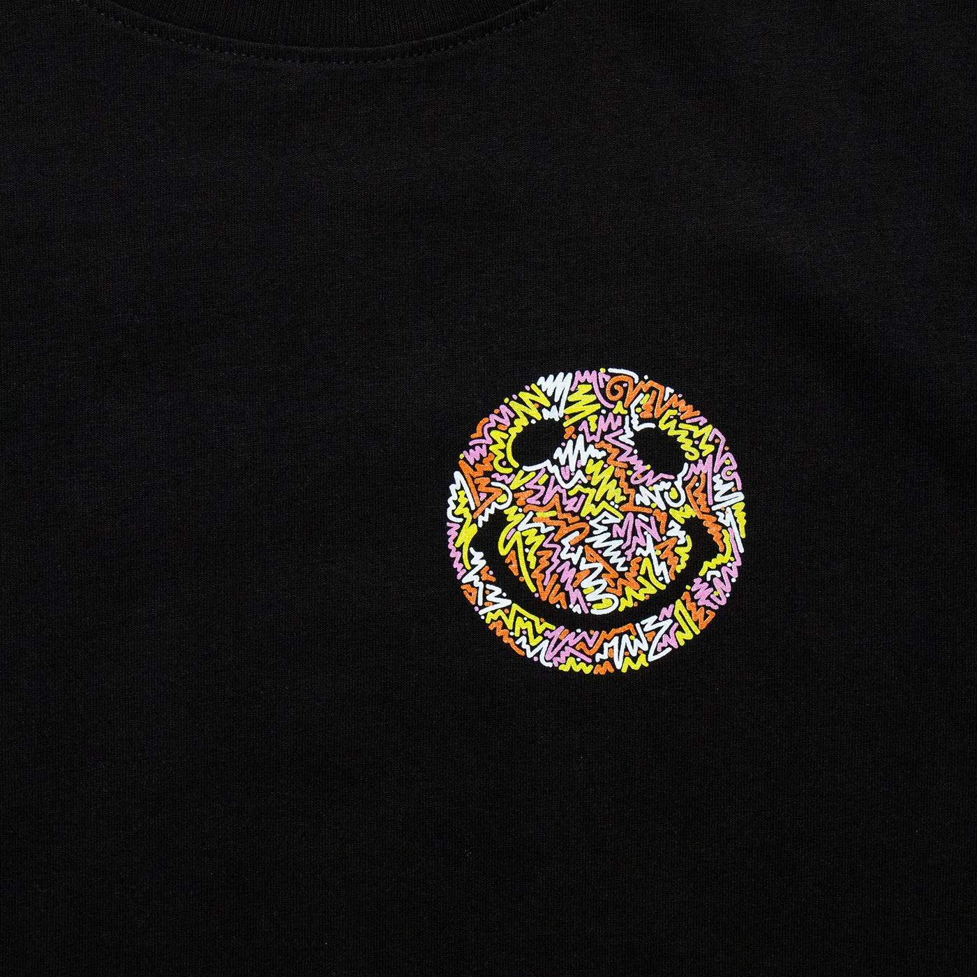 Doodle Smiley Back Print - Tshirt - Black