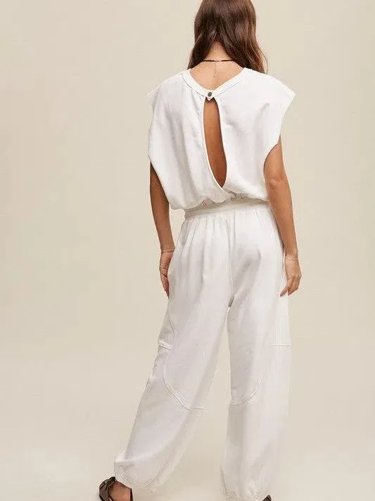 Embrace the Comfy Side Athleisure French Terry Loose Jogger Jumpsuit