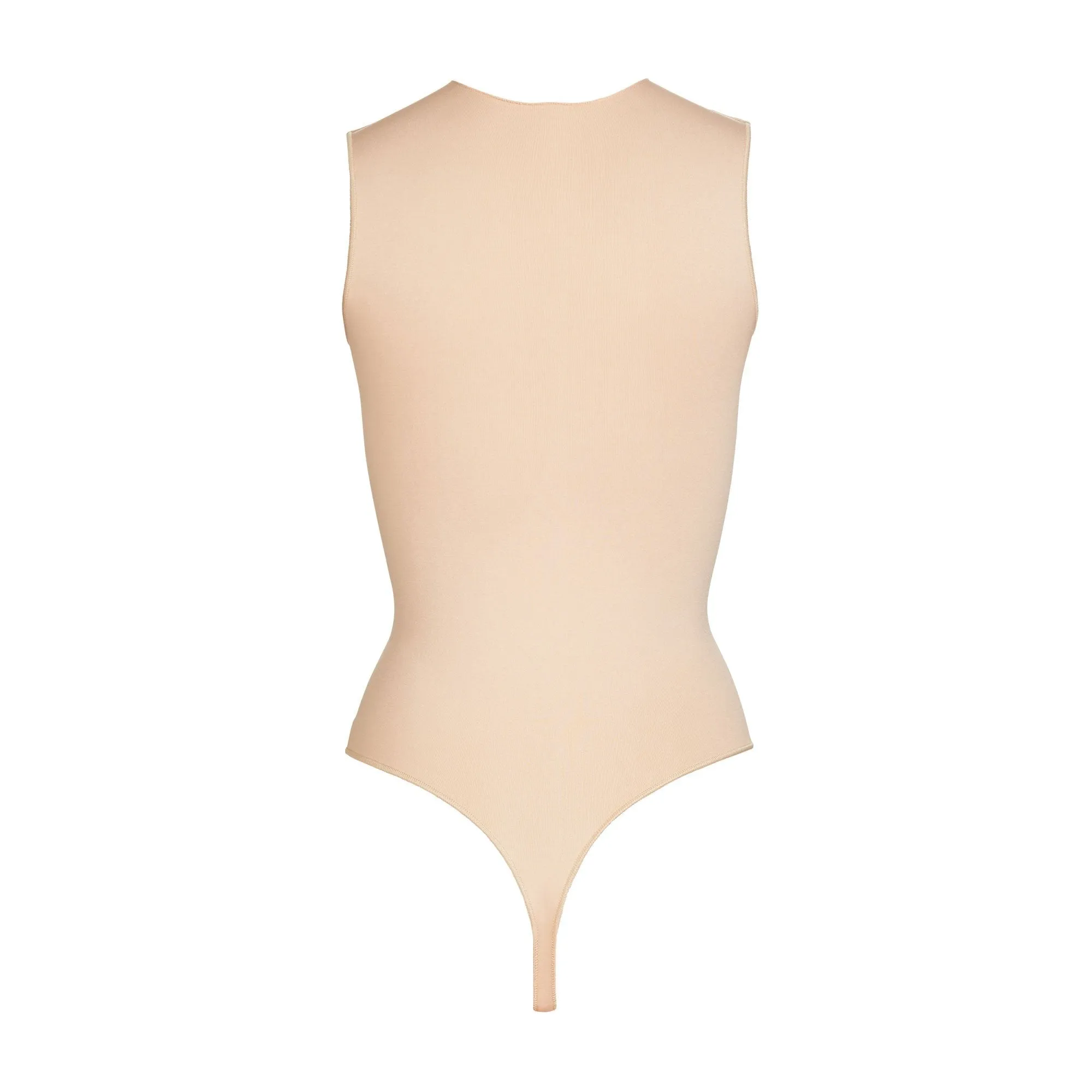 ESSENTIAL CREW NECK SLEEVELESS BODYSUIT | SANDSTONE