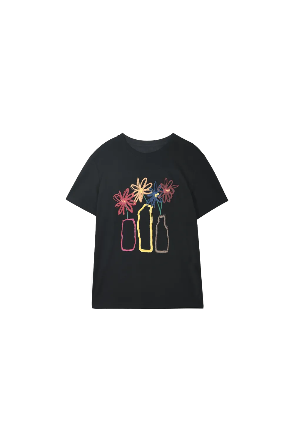 Floral Embroidery T-shirt for Women