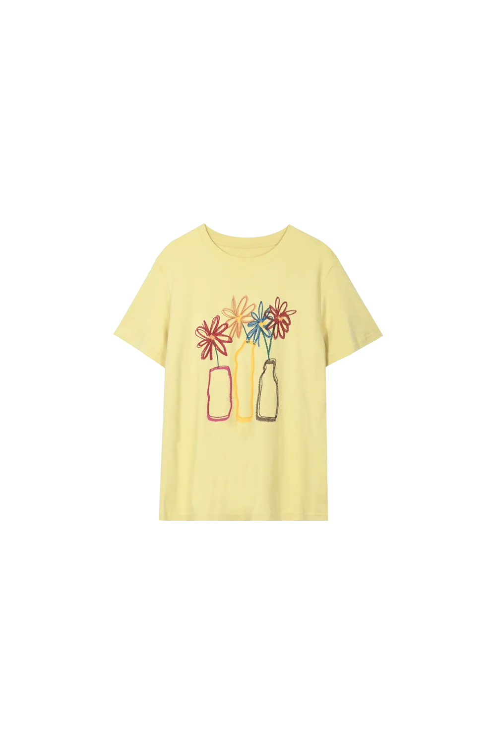 Floral Embroidery T-shirt for Women