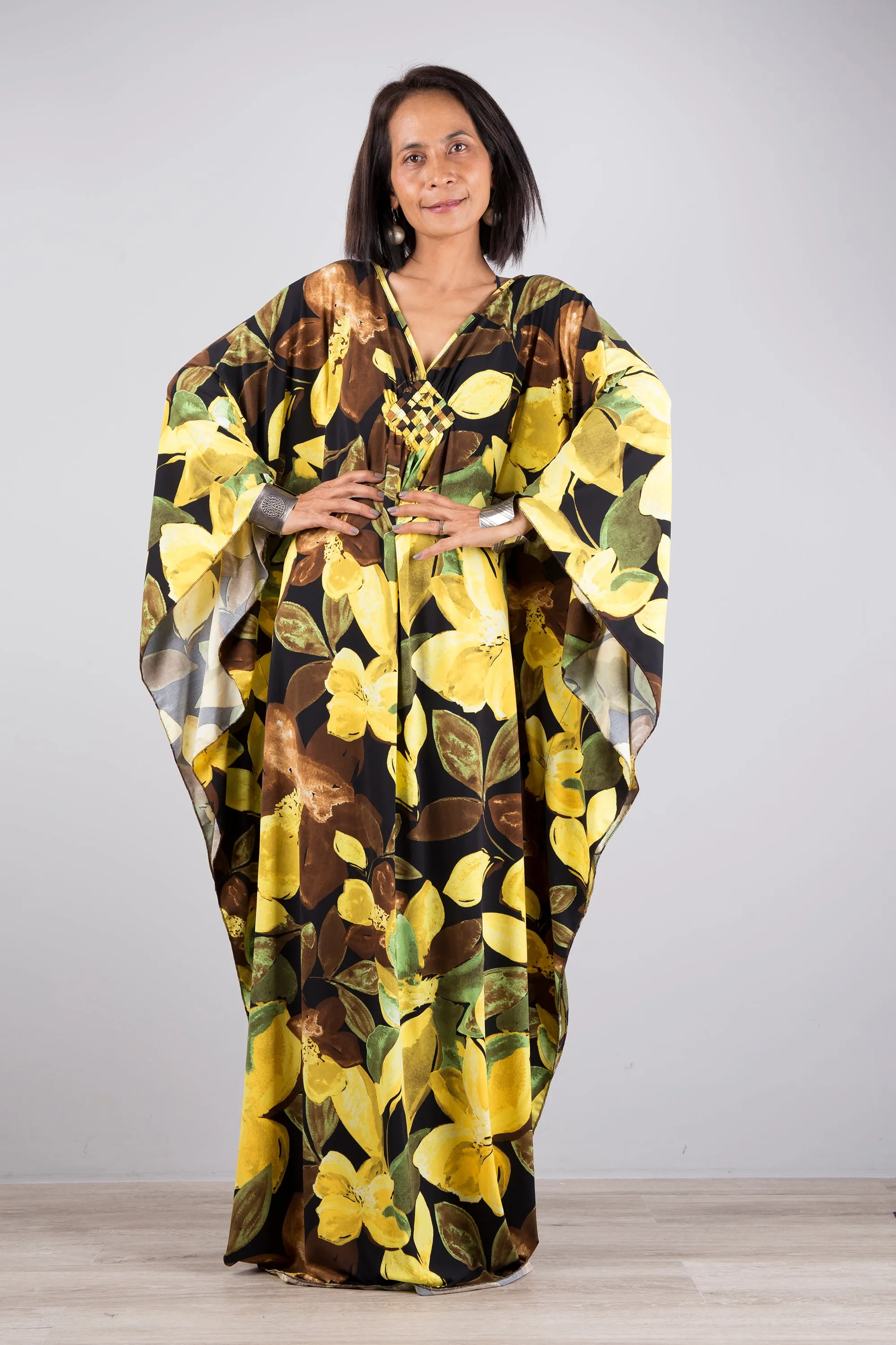 Floral Kaftan Maxi Dress