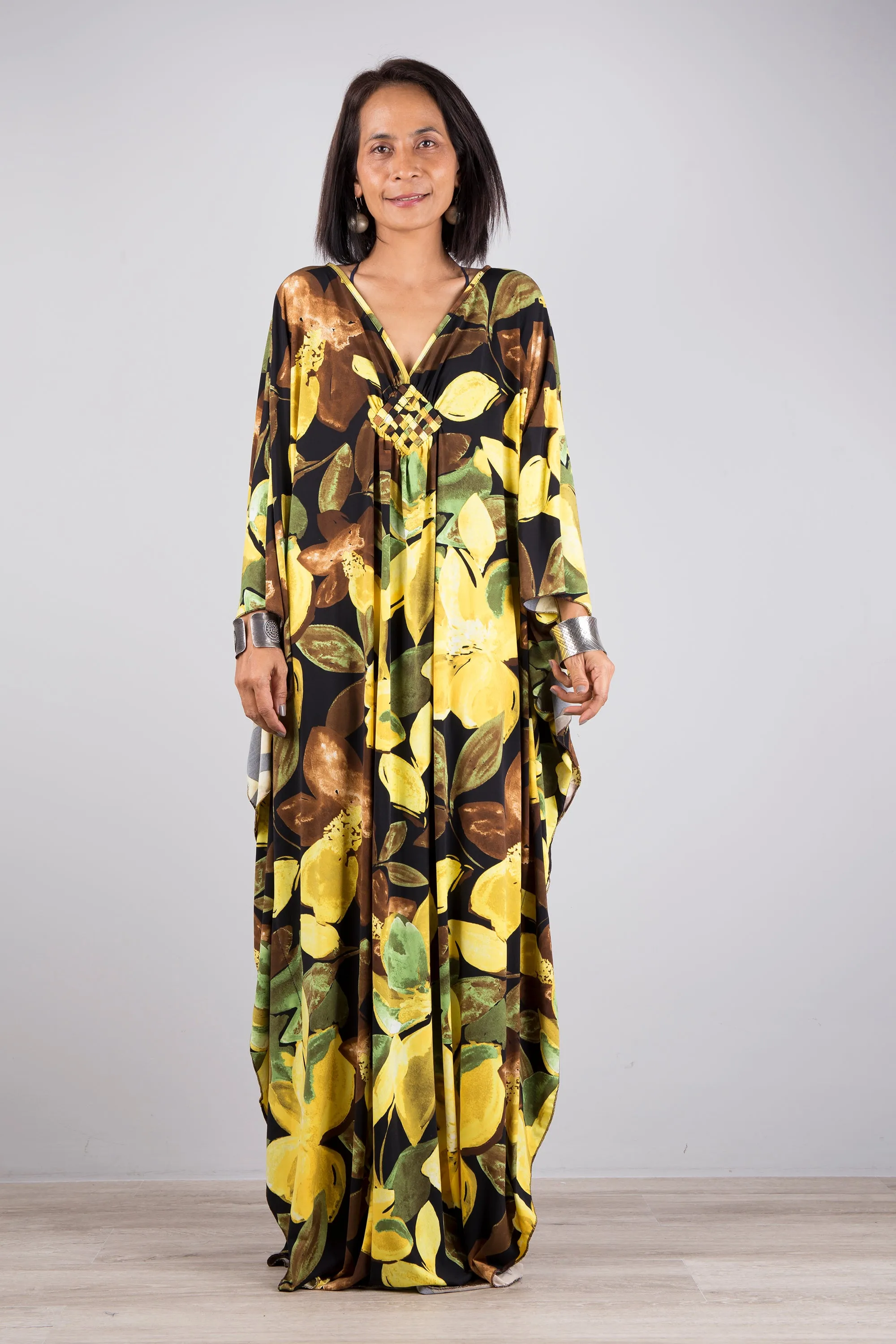 Floral Kaftan Maxi Dress