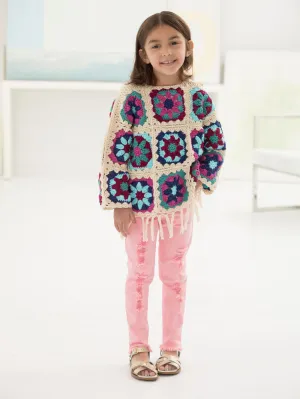 Flower Squares Girls Top (Crochet)