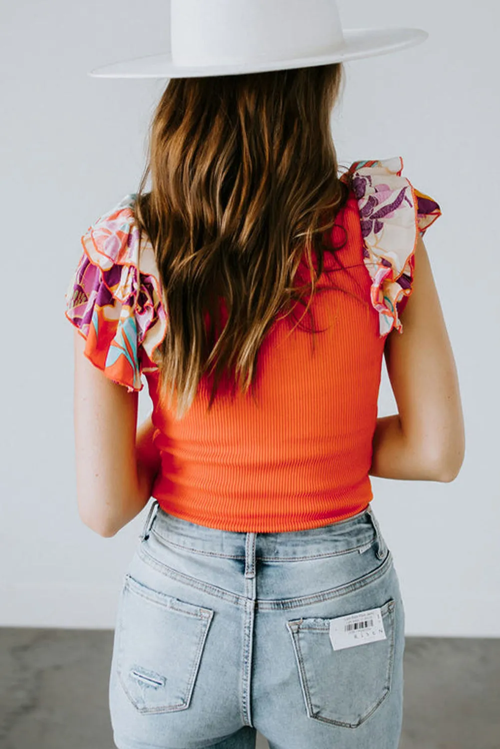 Flutter Sleeve Body Suit - Orange