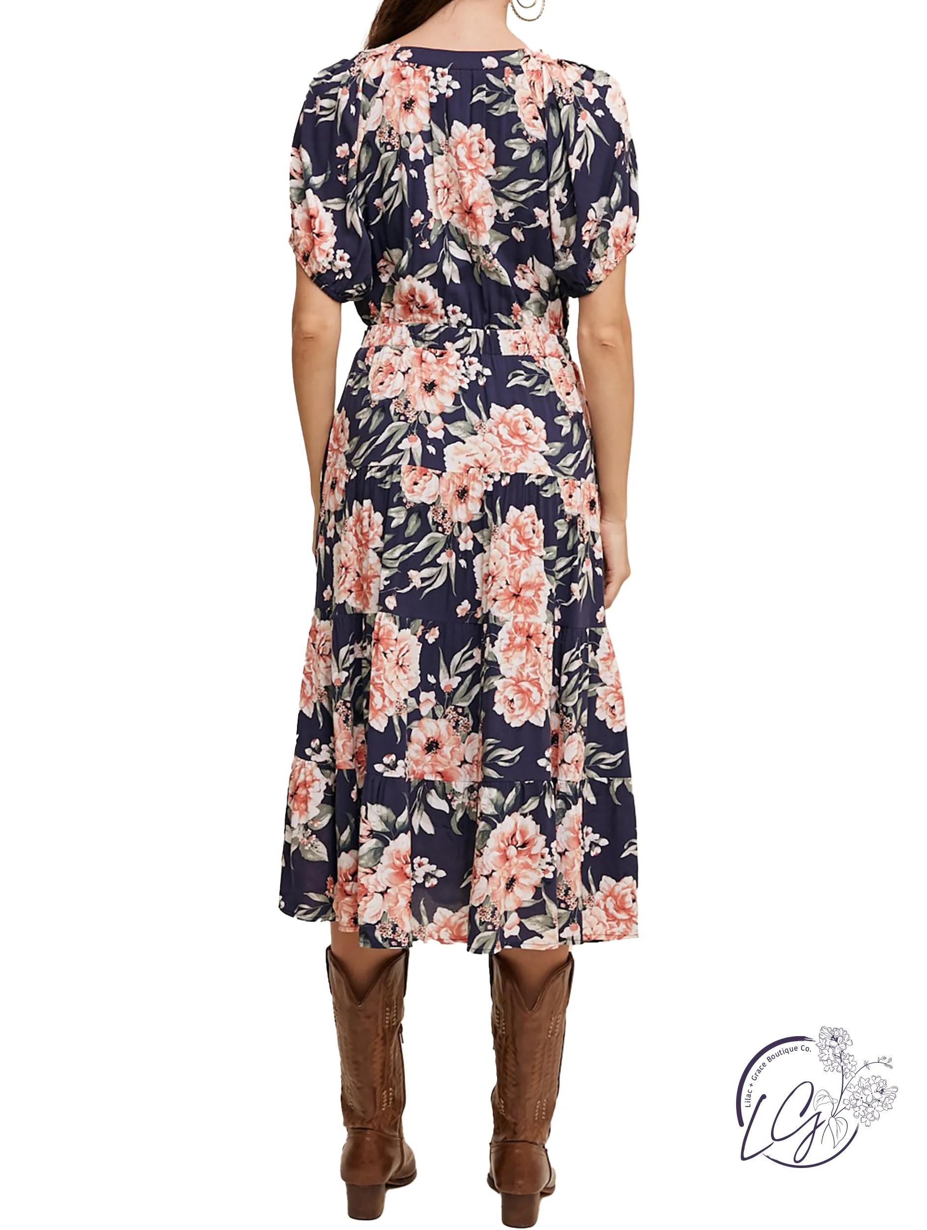 Garden Gala Cinched Waist Dress