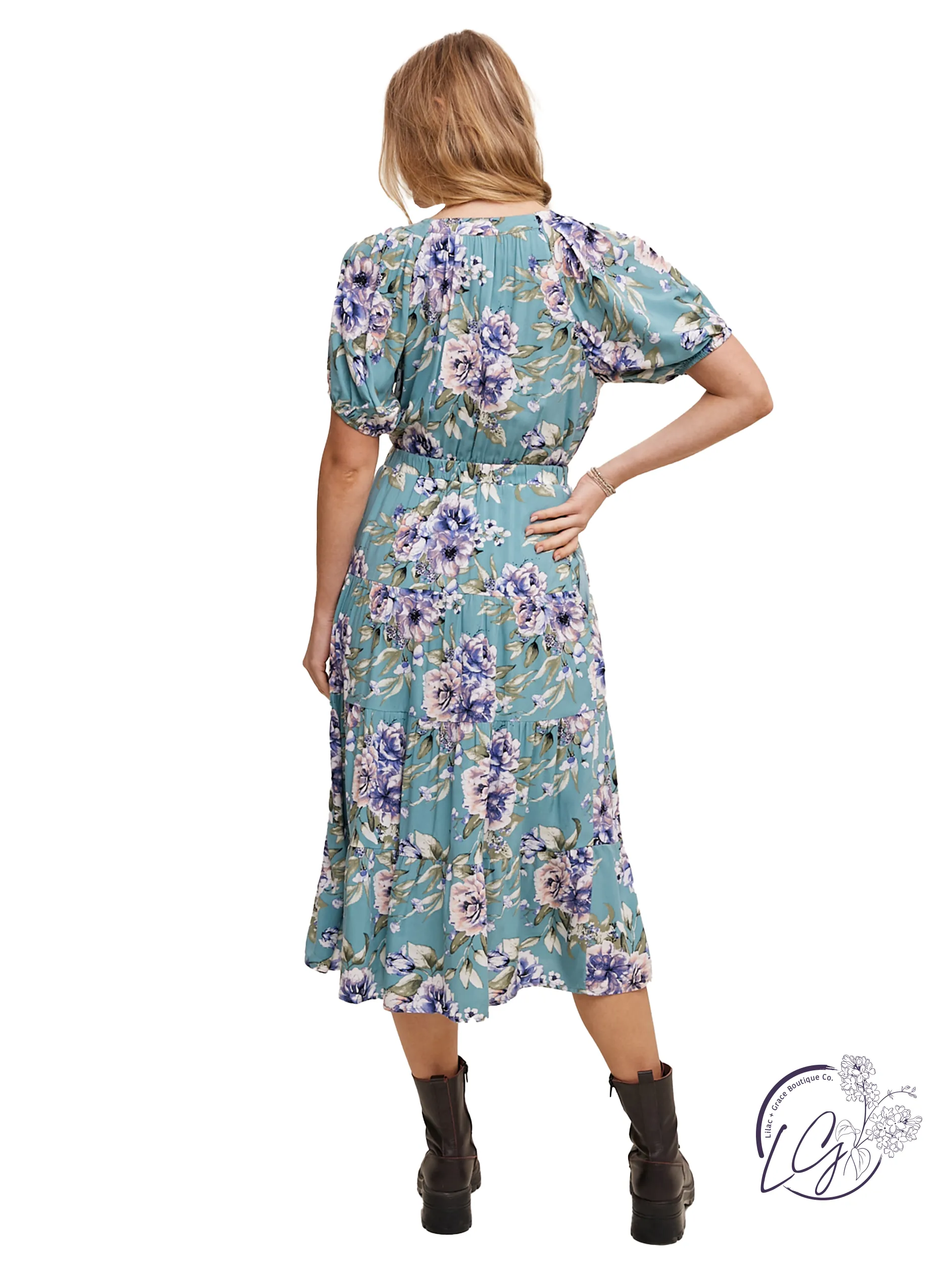 Garden Gala Cinched Waist Dress