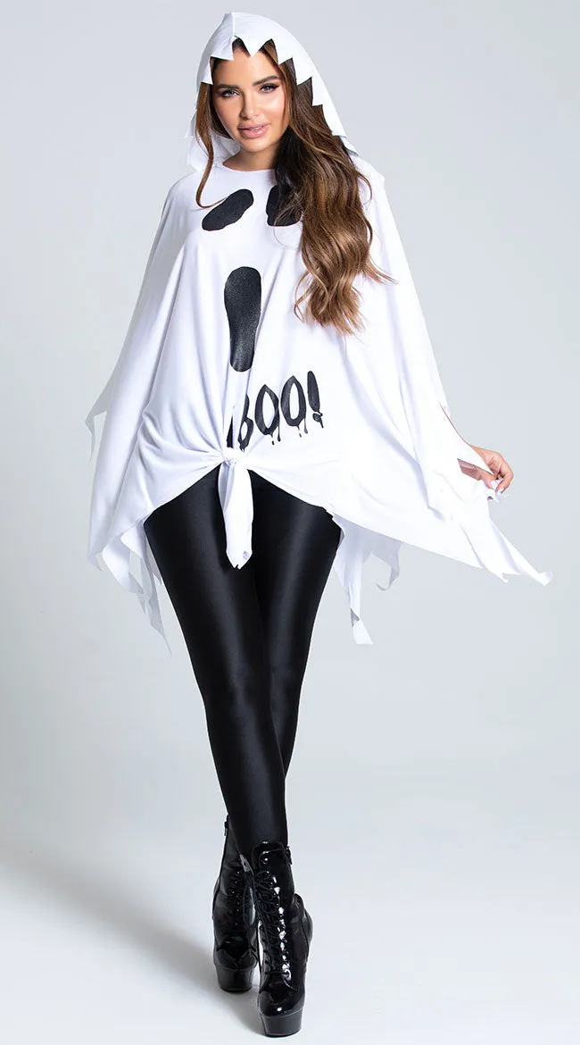 Ghost Glitter Poncho Costume