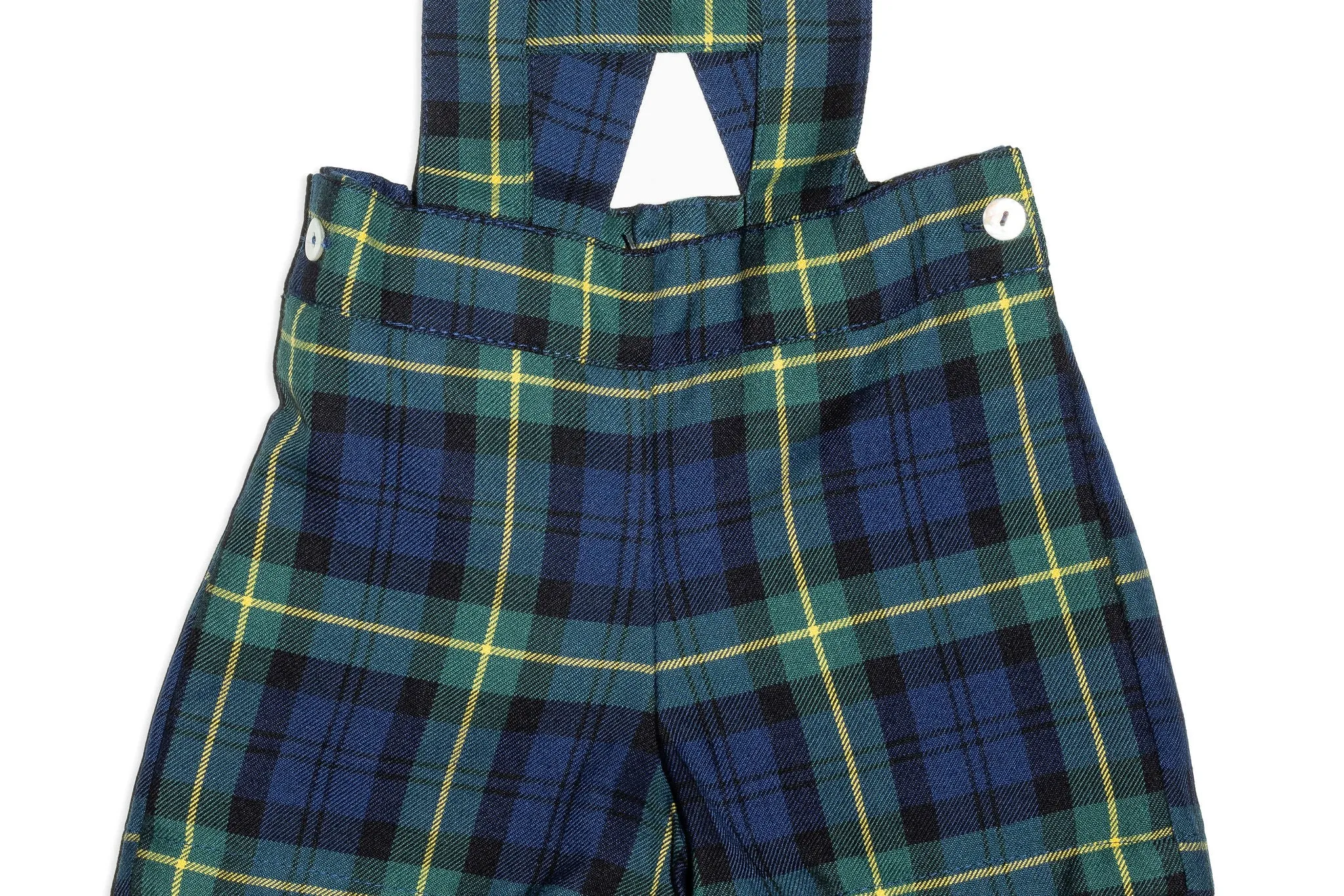 Green Plaid Shorts with Straps