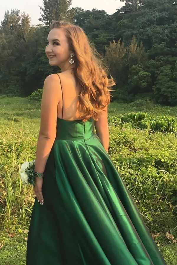 Green Prom Dress, Evening Dress ,Winter Formal Dress, Pageant Dance Dresses, Graduation School Party Gown, PC0223