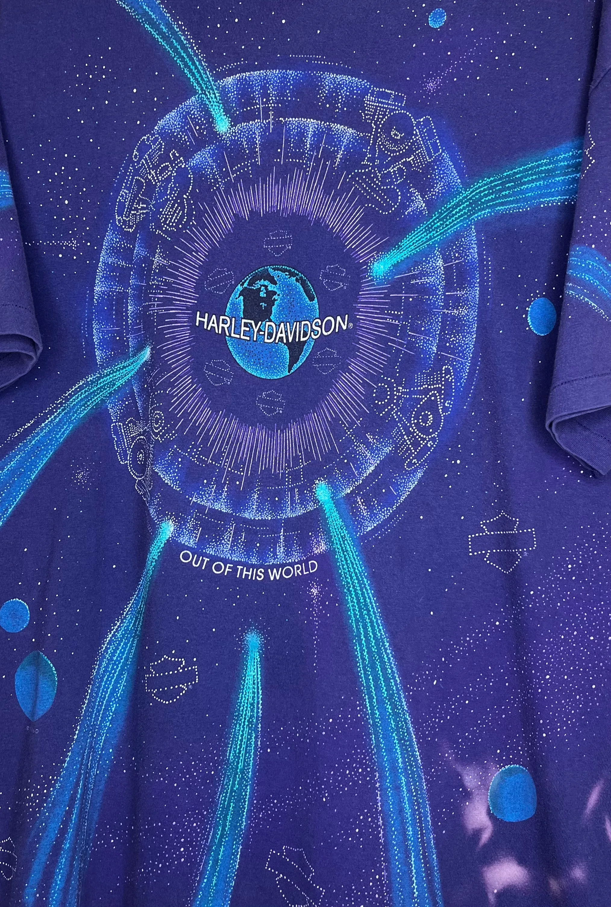 Harley-Davidson Out of this World Cosmic Galaxy Purple All-Over-Print T-Shirt: XL