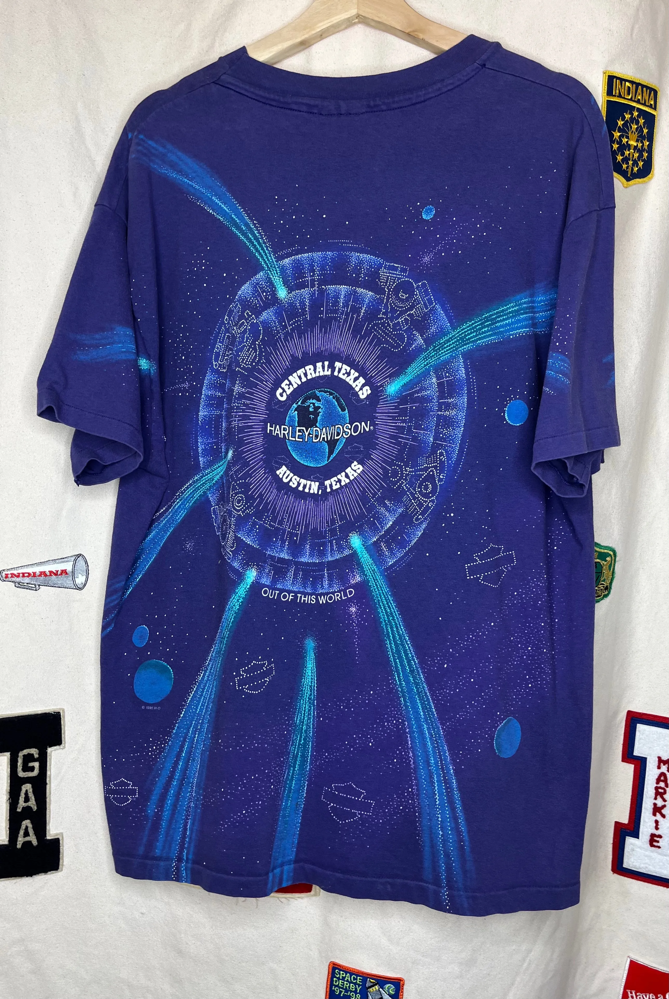 Harley-Davidson Out of this World Cosmic Galaxy Purple All-Over-Print T-Shirt: XL