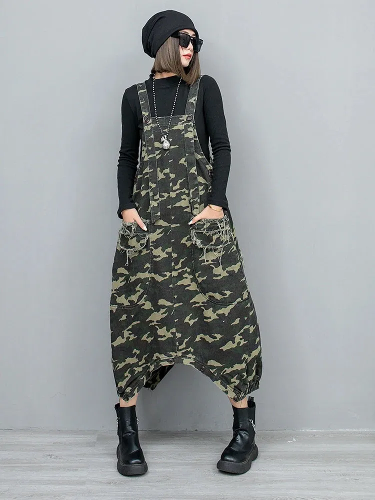 HEYFANCYSTYLE Green Camo Low Crotch Romper