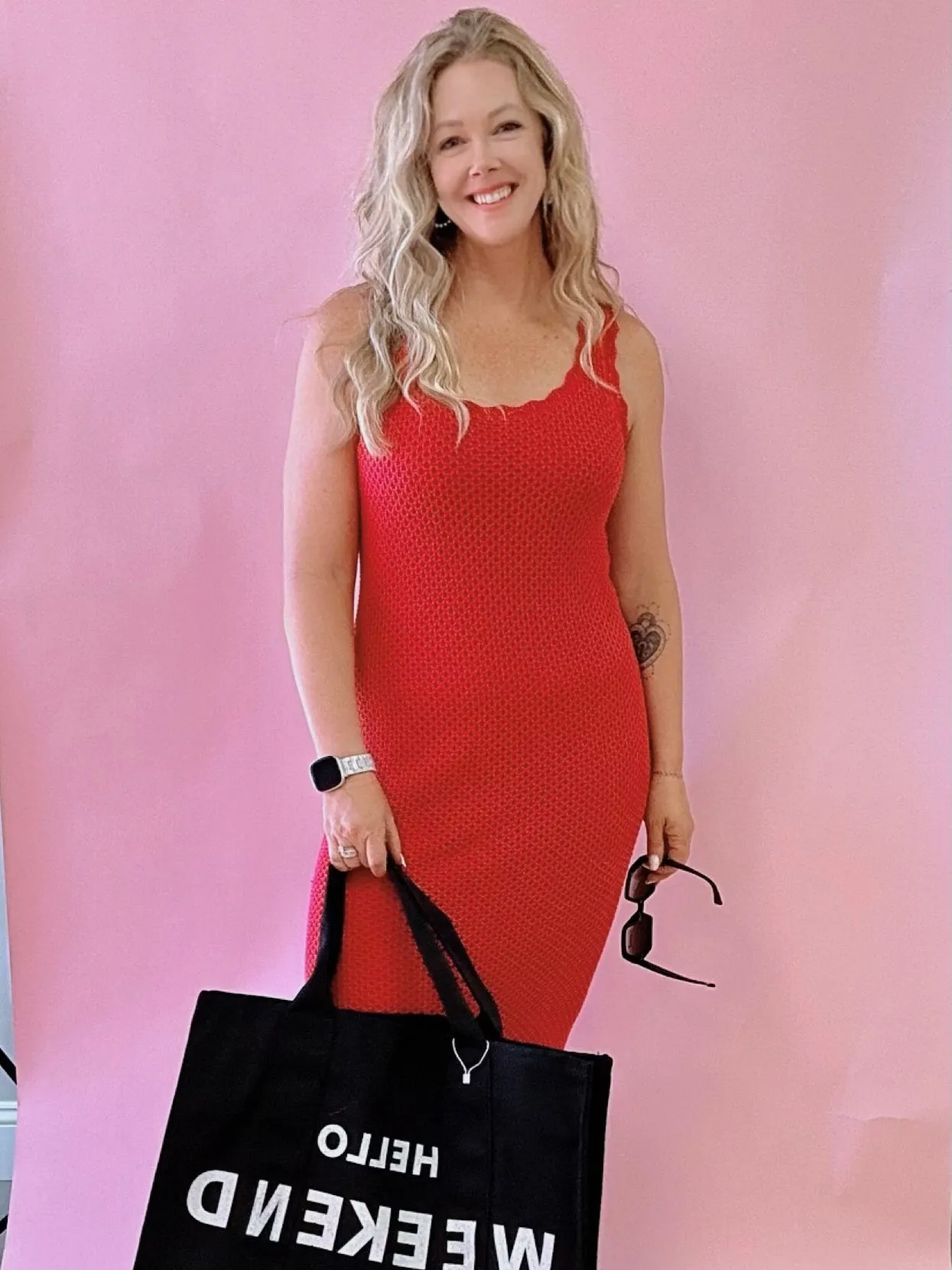 Ibiza Sweater Dress in Dragon Fruit