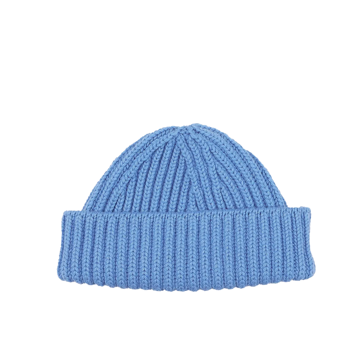 Isfahan Blue Cashmere Ribbed Short Beanie