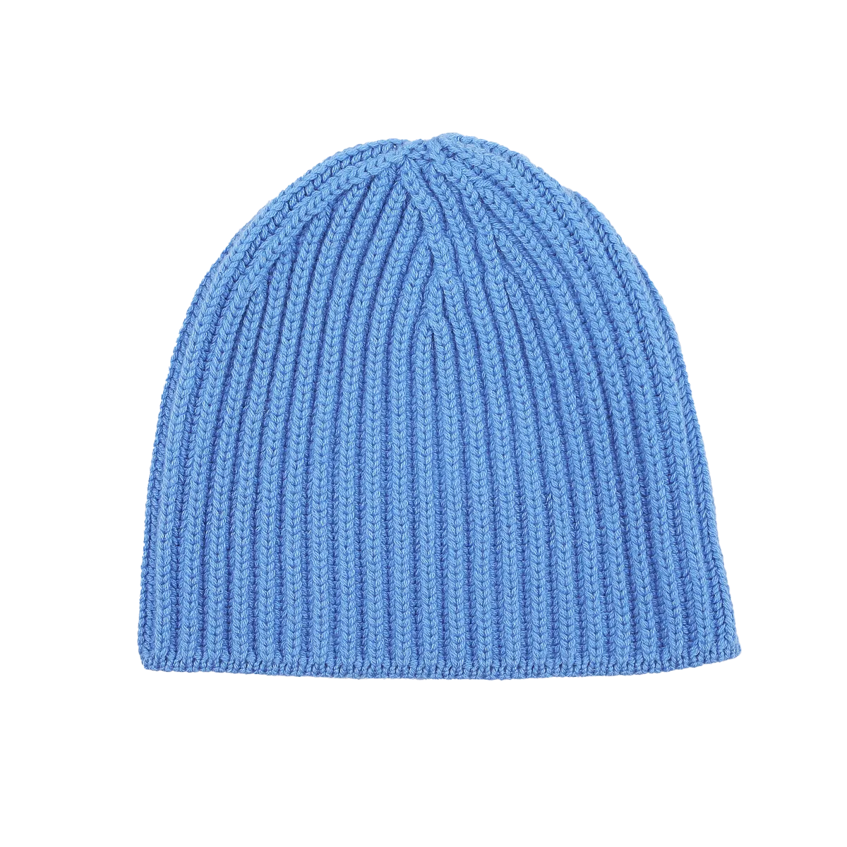 Isfahan Blue Cashmere Ribbed Short Beanie