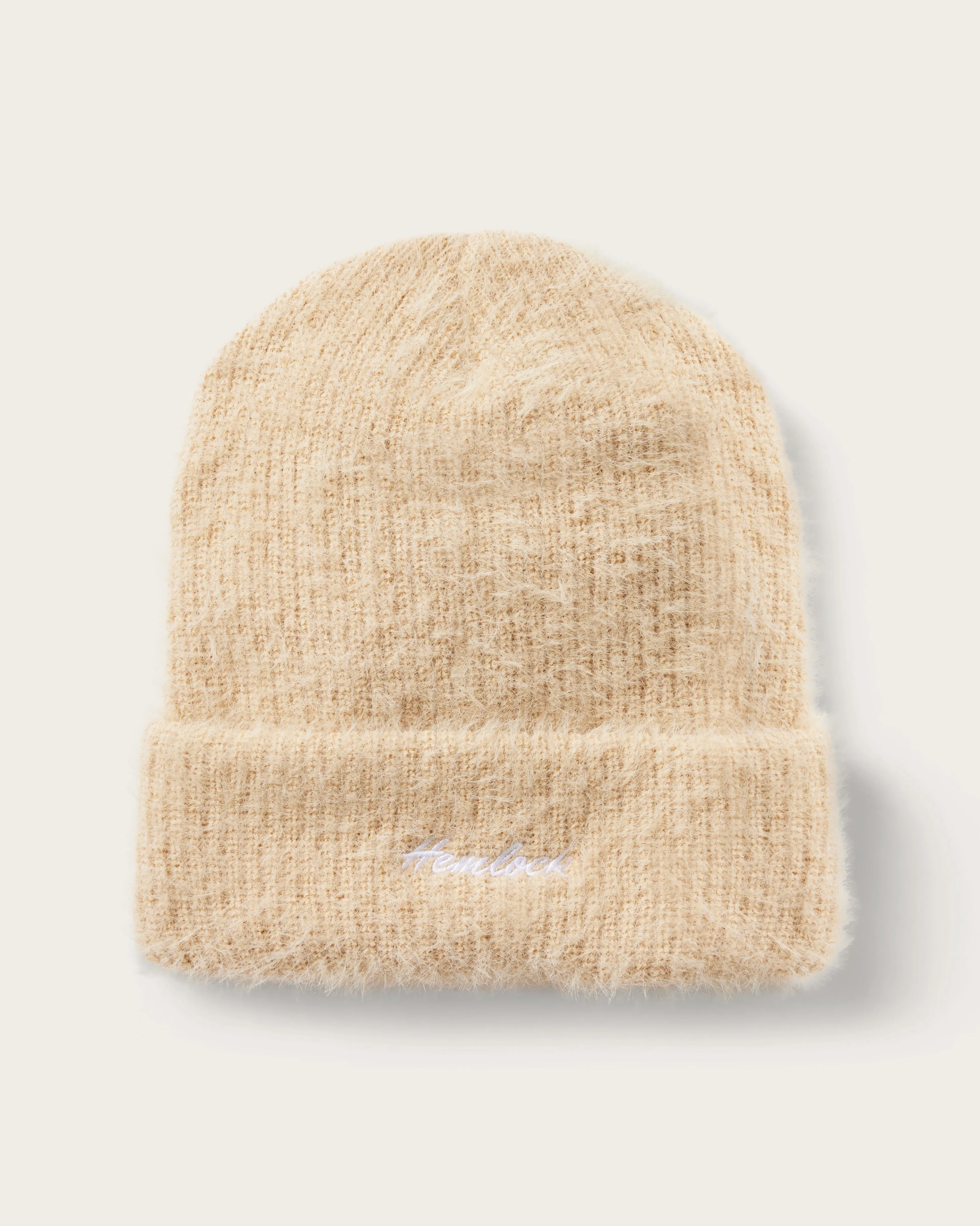 Ivy Fuzzy Beanie in Oat