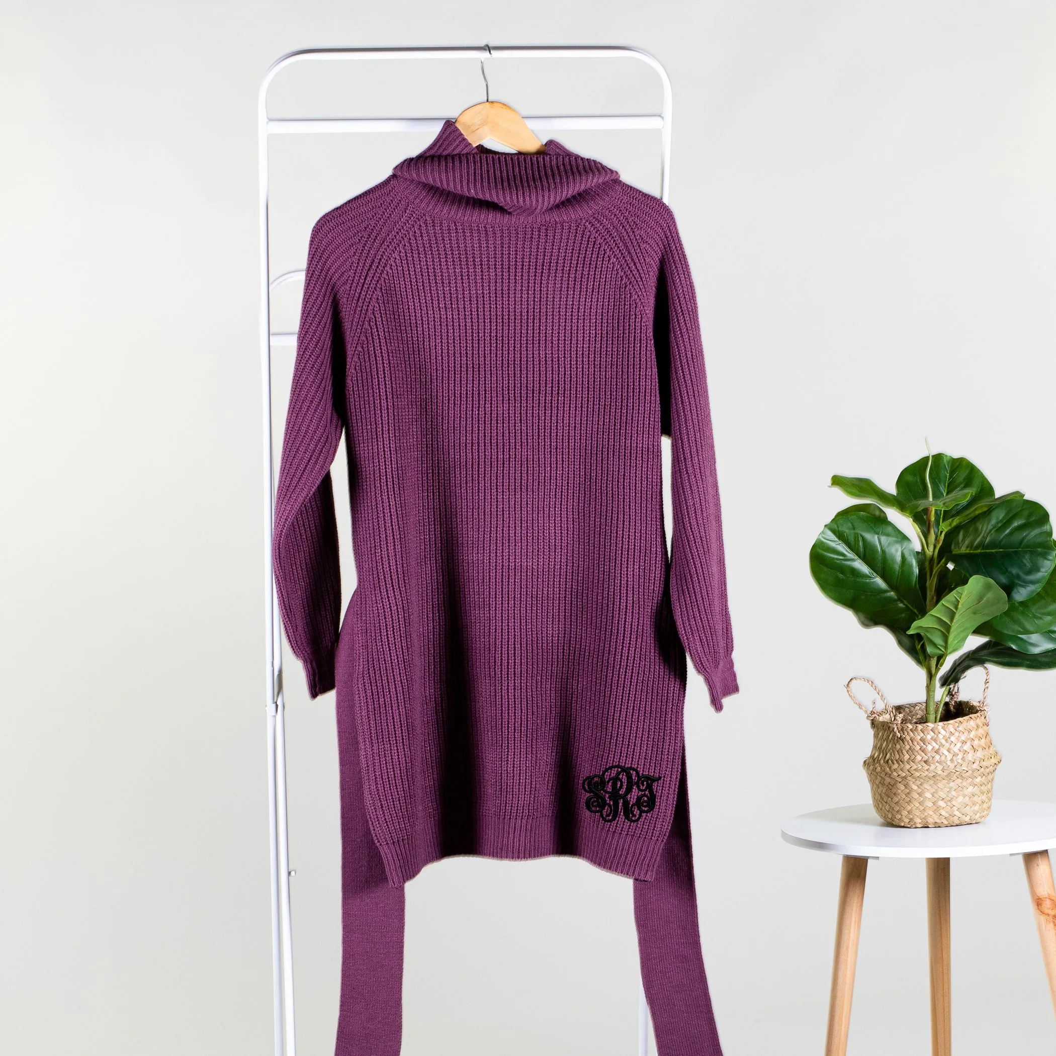 Just The Way Your Are Sweater Dress - Eggplant