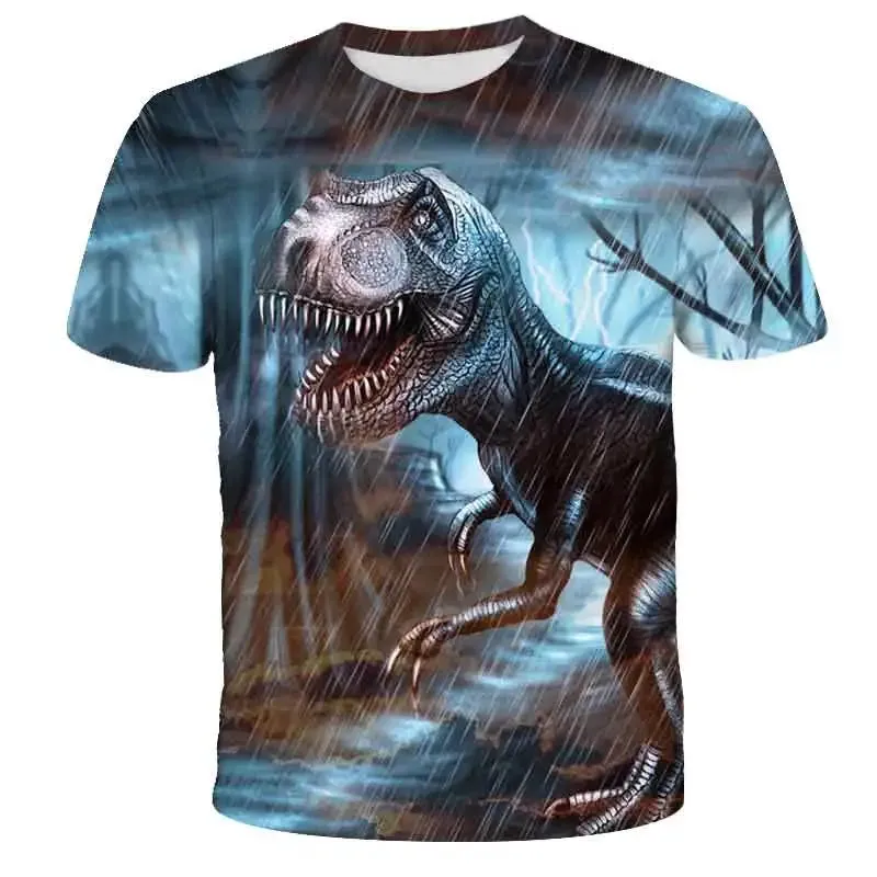 Kids Boys T-shirt Cool Jurassic World Dinosaur T Shirt Boy Clothes Summer Short Sleeve Tee Shirts Children Clothing Girls Tops