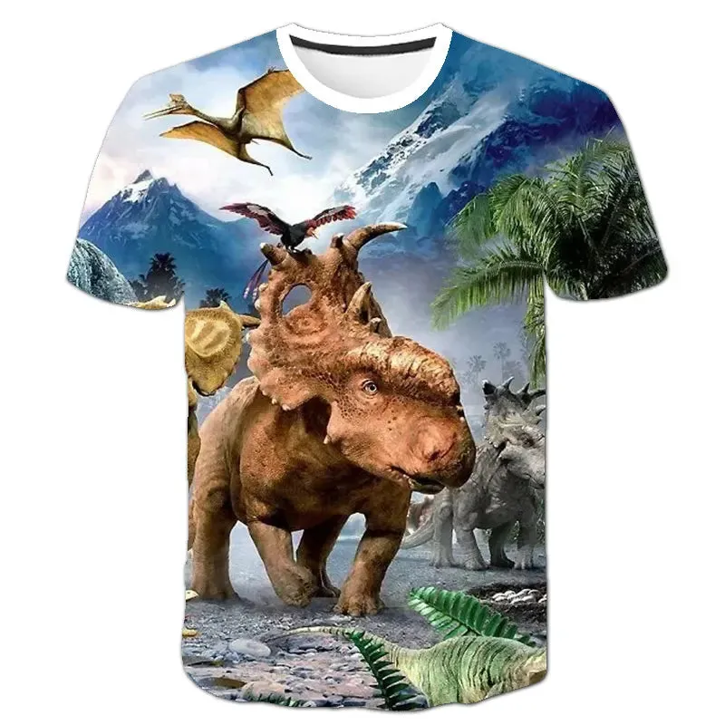 Kids Boys T-shirt Cool Jurassic World Dinosaur T Shirt Boy Clothes Summer Short Sleeve Tee Shirts Children Clothing Girls Tops