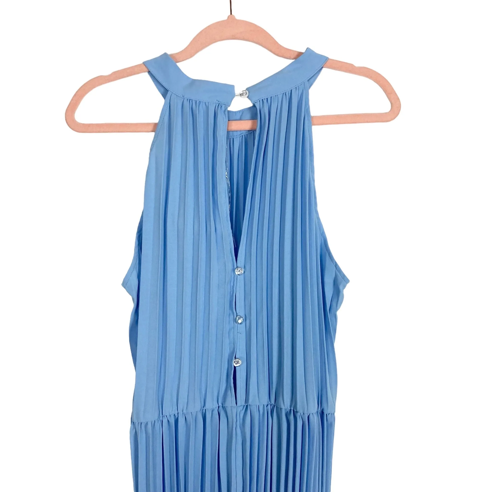 Kirundo Blue Pleated Belted Jumpsuit- Size L