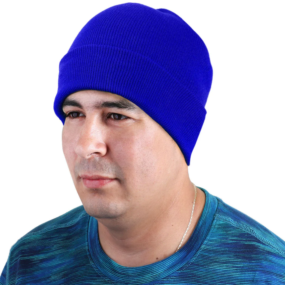 Knitted Beanie Hat - Royal Blue