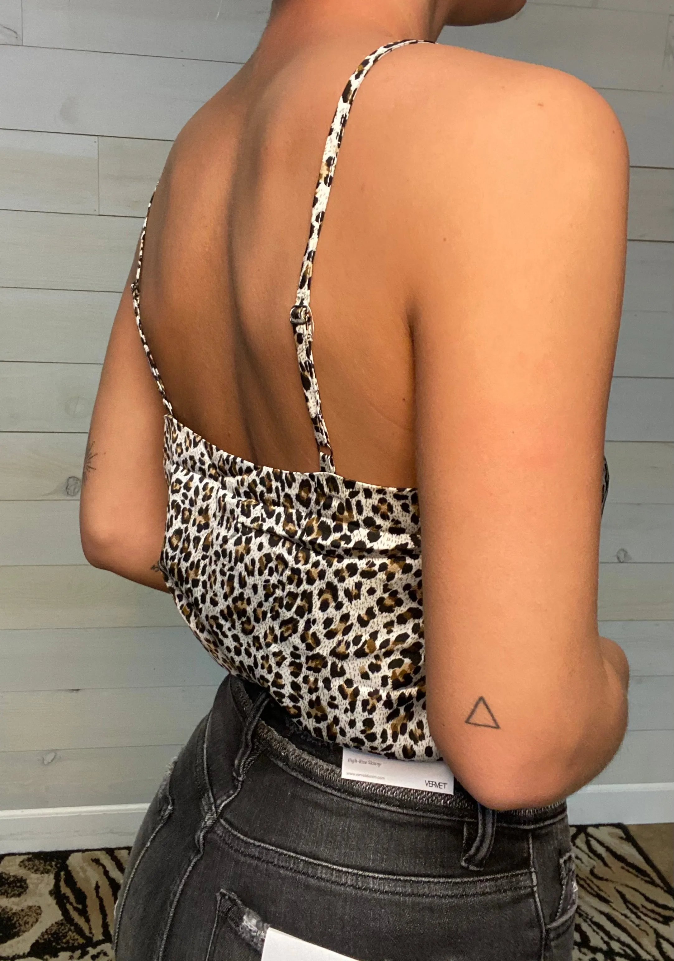 Lace Trim Leopard Bodysuit top