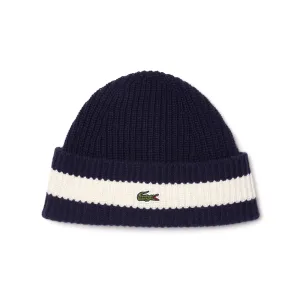 Lacoste Ribbed Carded Wool Beanie Hat