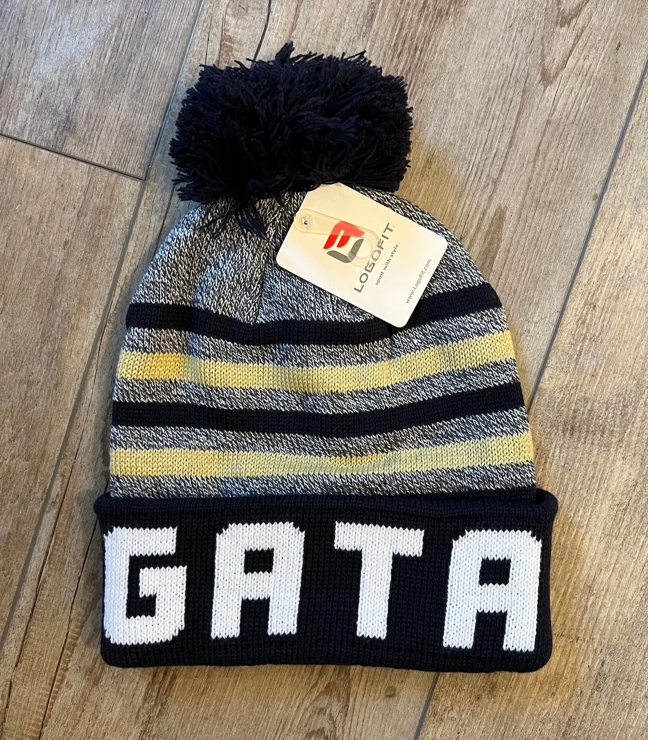 LOGOFIT Retro Pom Stripe Beanie - GATA