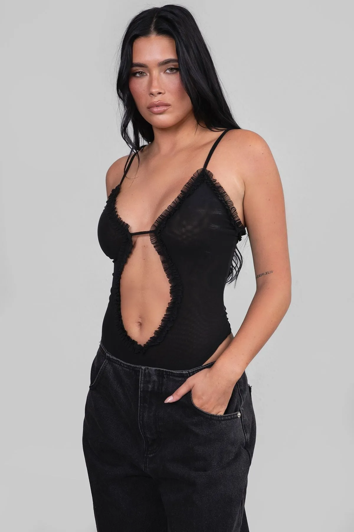 Lolita Mesh Bodysuit Black