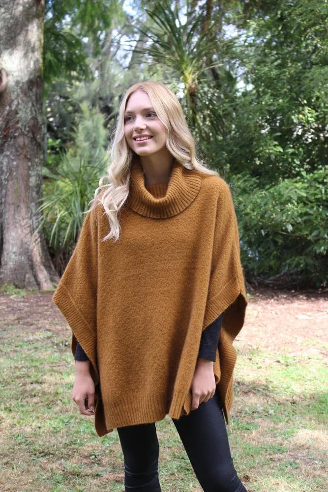 LUSH COWL NECK PONCHO