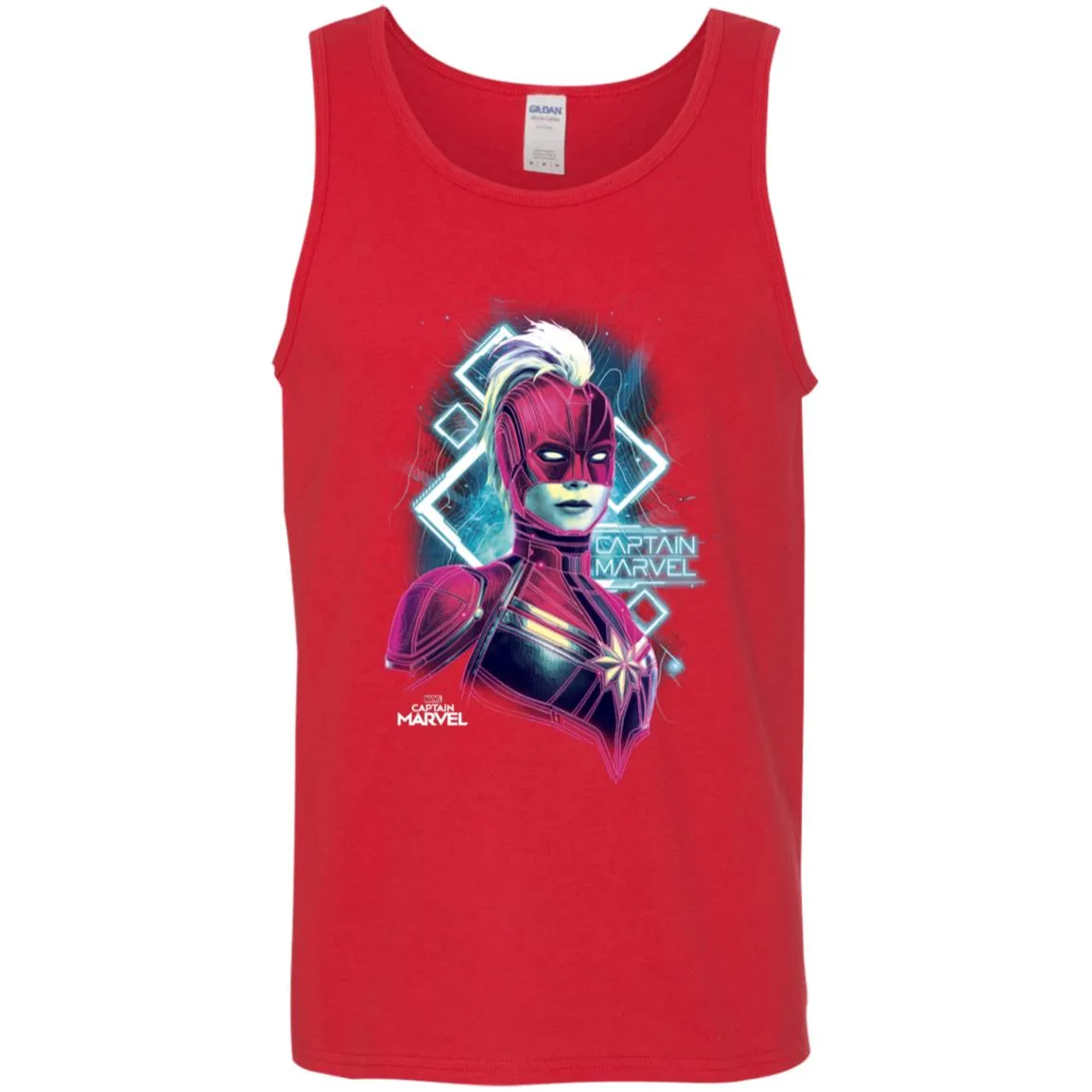 Marvel Captain Marvel Space Glow Neon Men Cotton Tank