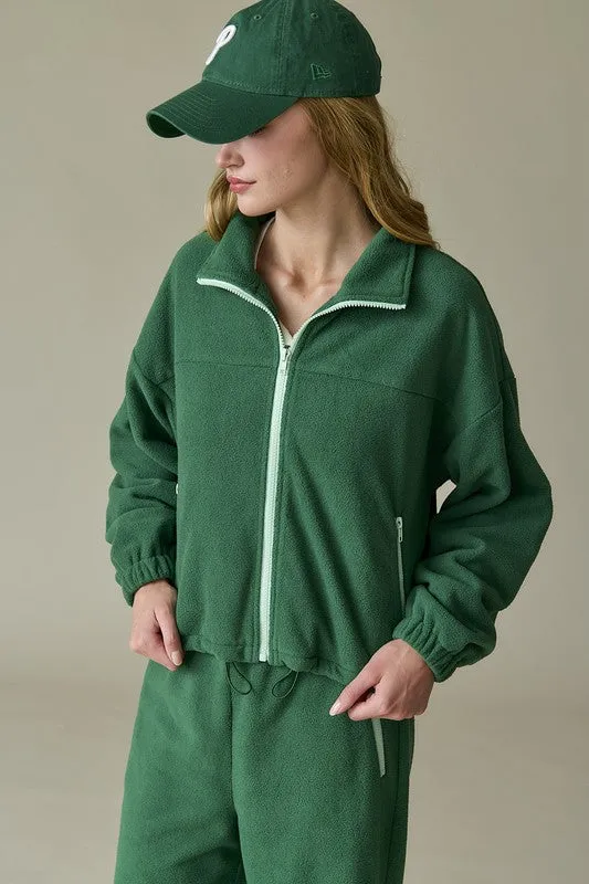 Maya Green Fleece Jacket