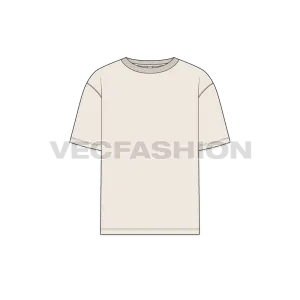 Mens Round Neck Baggy T shirt Sketch