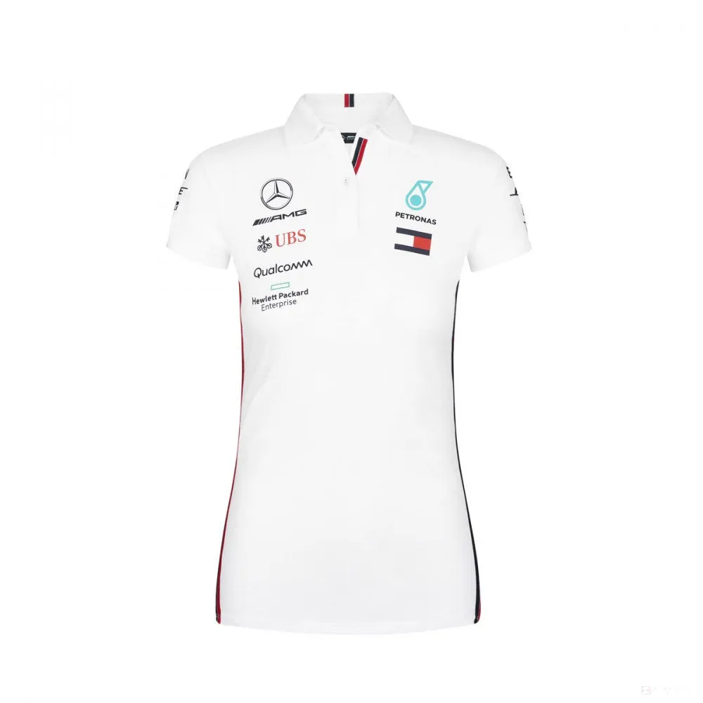 Mercedes Womens Polo, Team, White, 2019