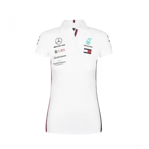 Mercedes Womens Polo, Team, White, 2019