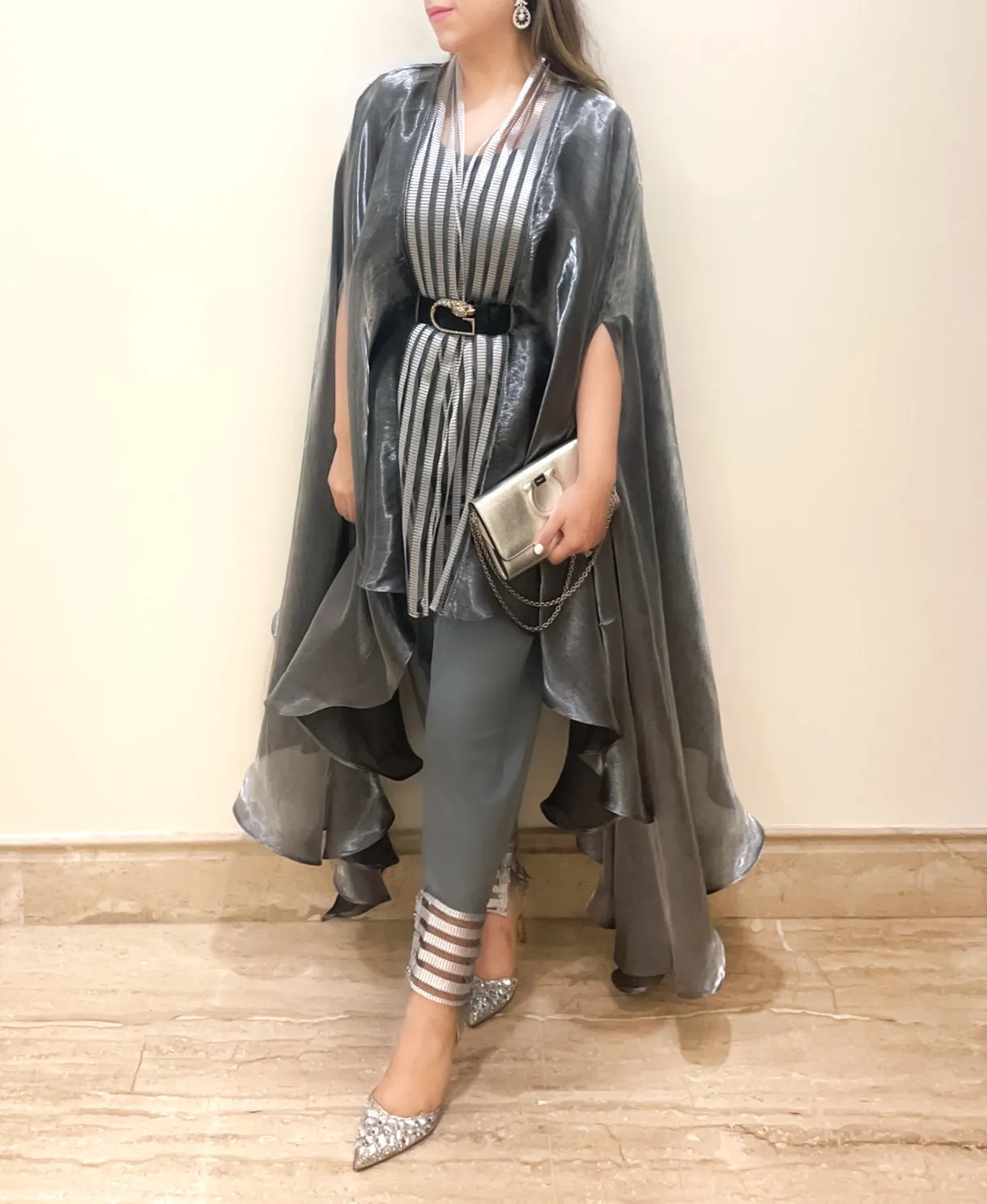 Metallic Drape Jumpsuit