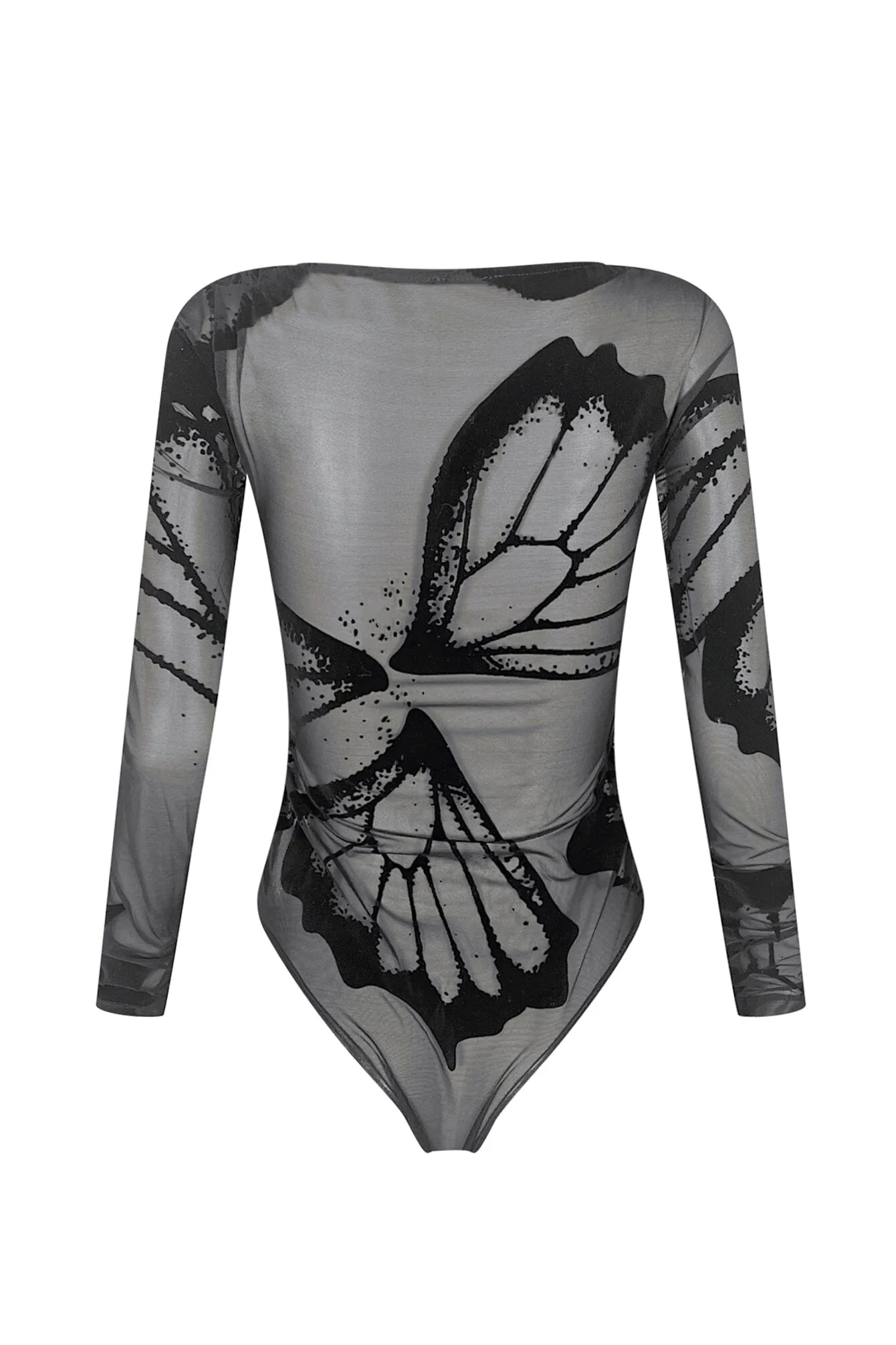 Midnight Burnout Butterfly Mesh Bodysuit