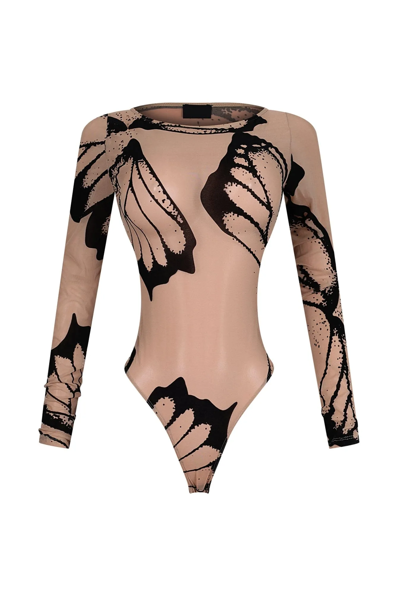 Midnight Burnout Butterfly Mesh Bodysuit