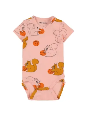 Mini Rodini   Printed cotton bodysuit 