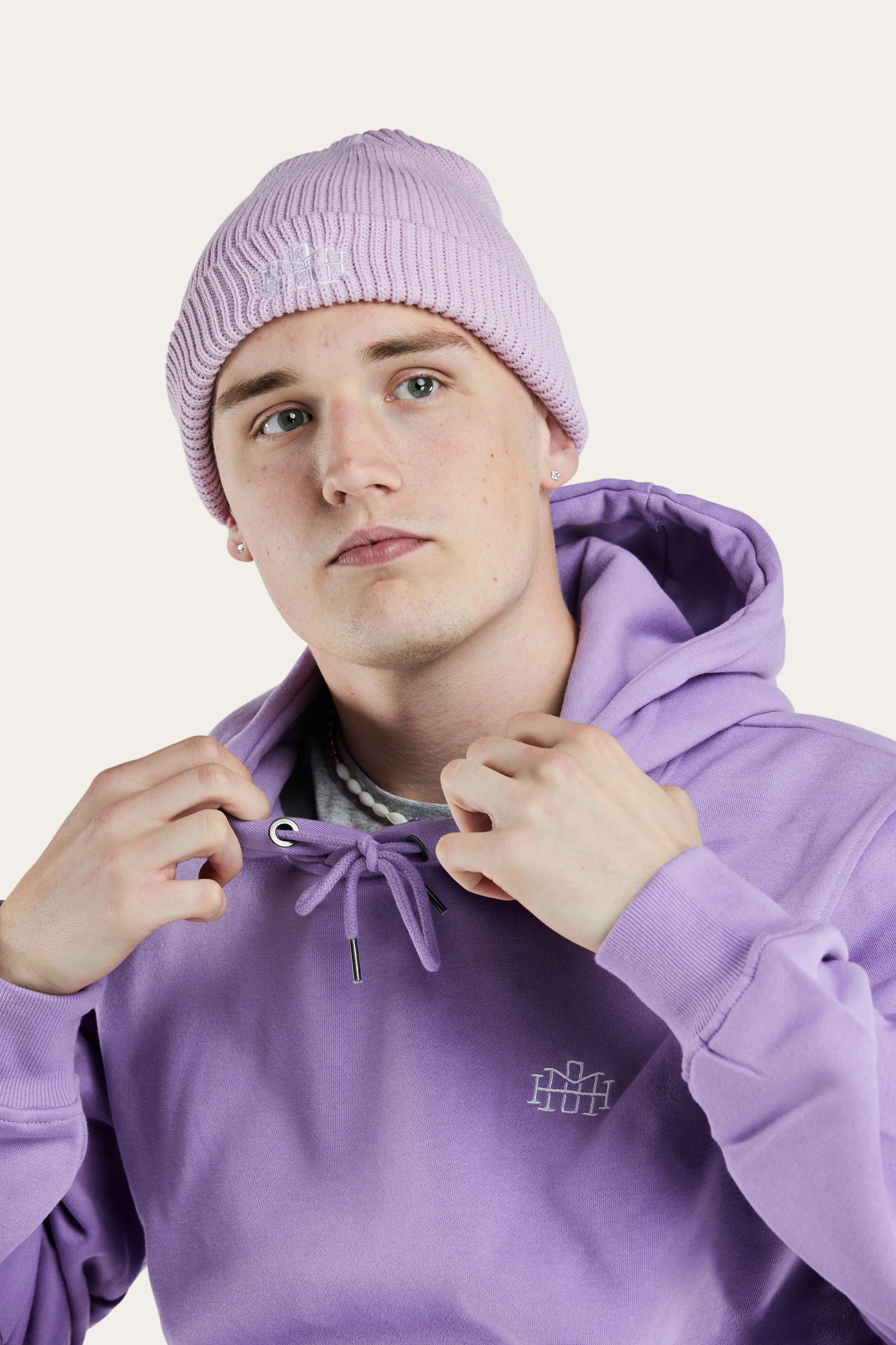 Monogram Beanie - Lilac