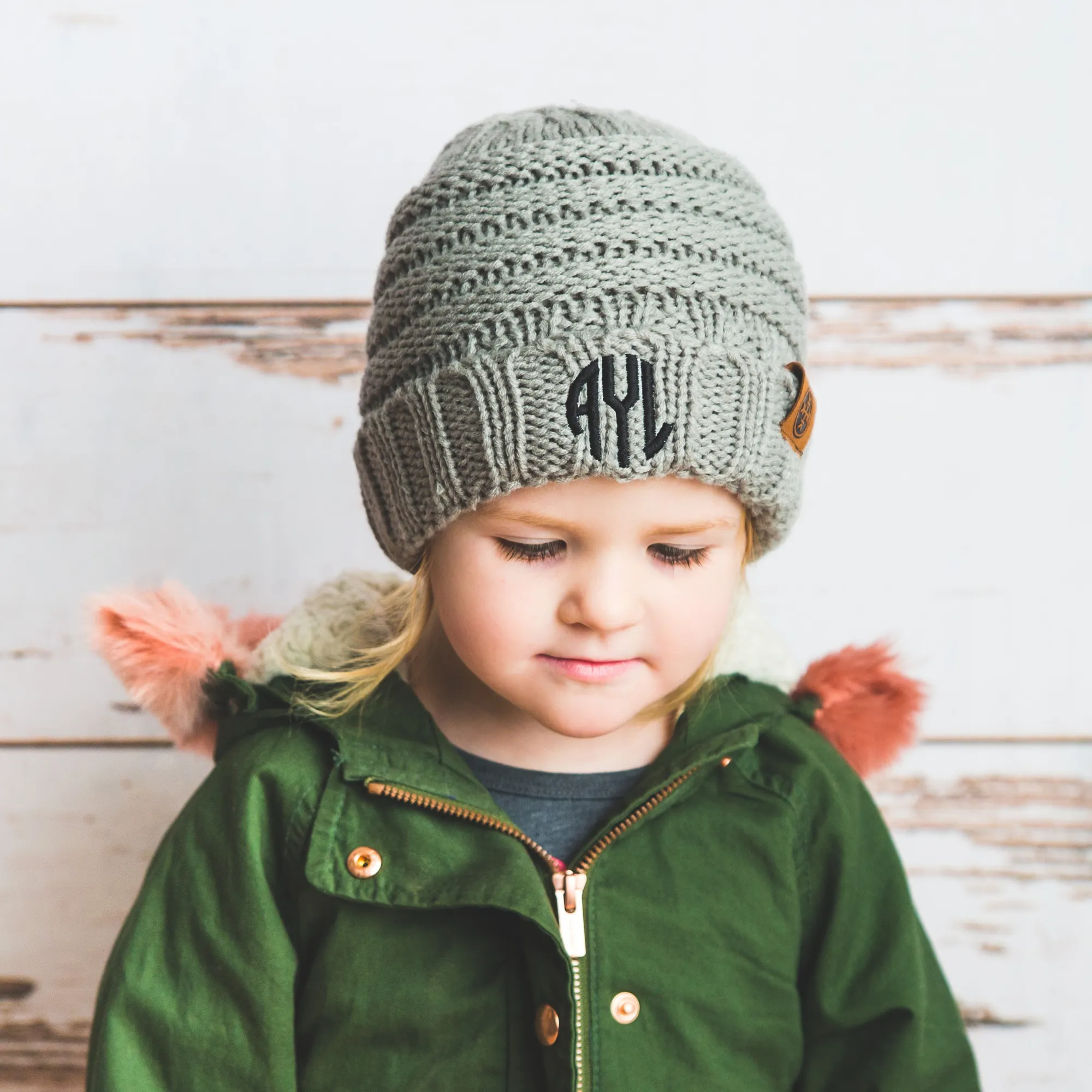 Monogram Kids Beanie Hat