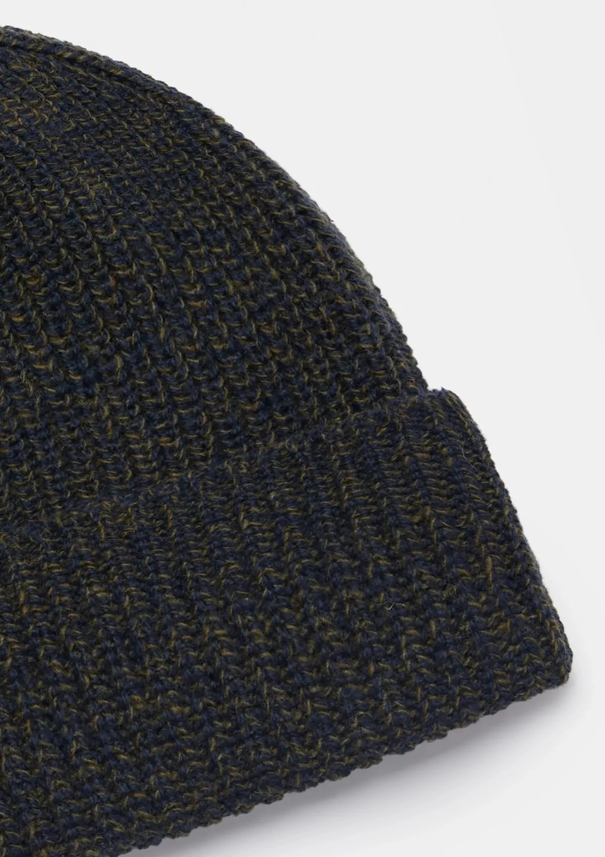 Navy & Green Melange Beanie