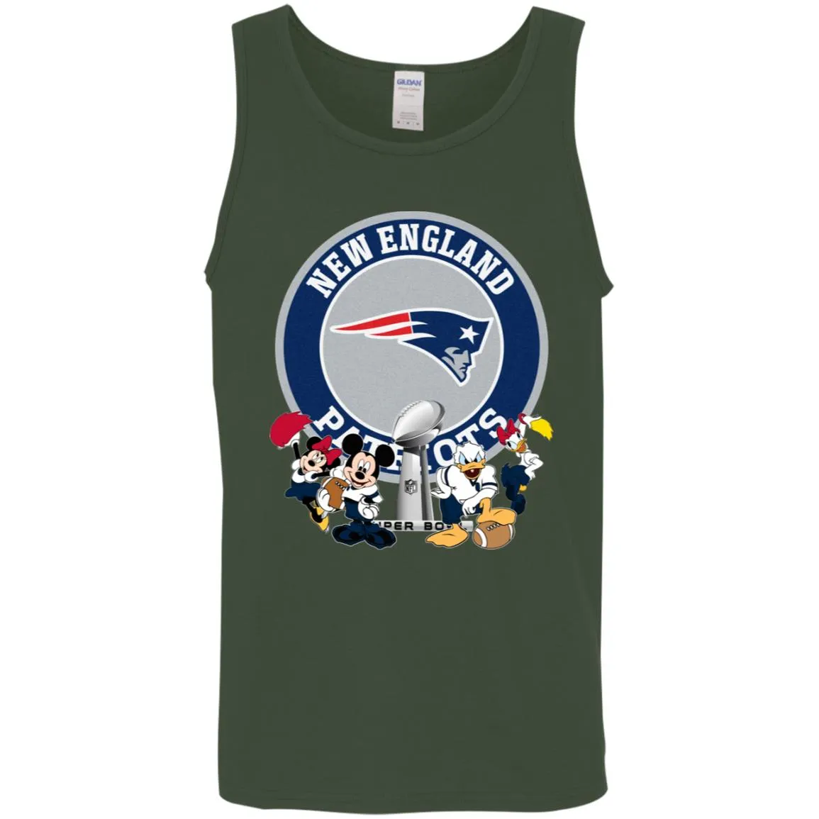 Nfl – New England Patriots Super Bowl 2019 Mickey Mouse Minnie Mouse Donald Duck Daisy Duck Football Men Cotton Tank