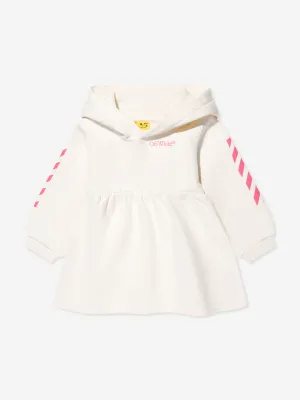 Off-White Baby Girls Hooded Sweater Dress in Ivory