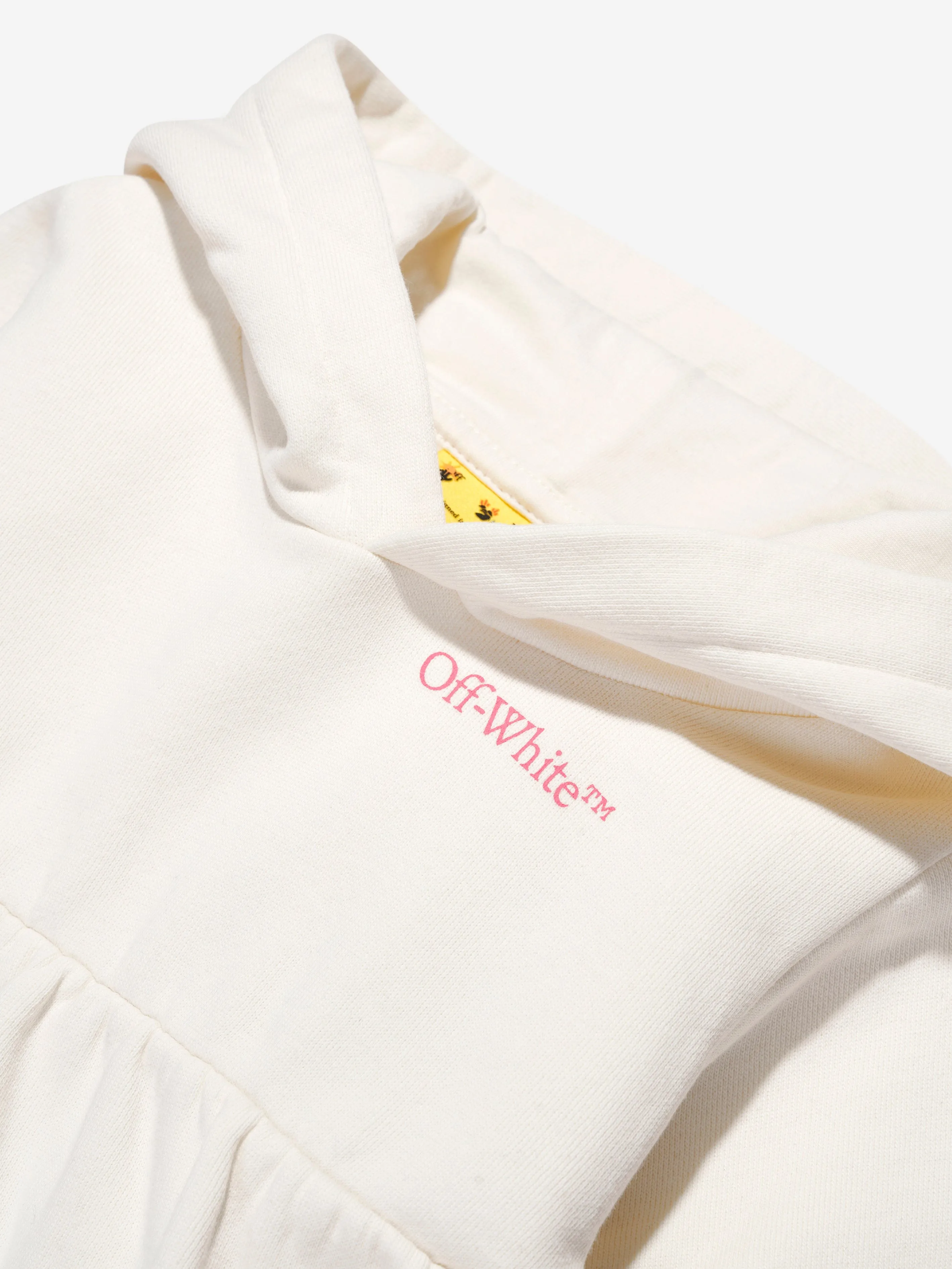 Off-White Baby Girls Hooded Sweater Dress in Ivory